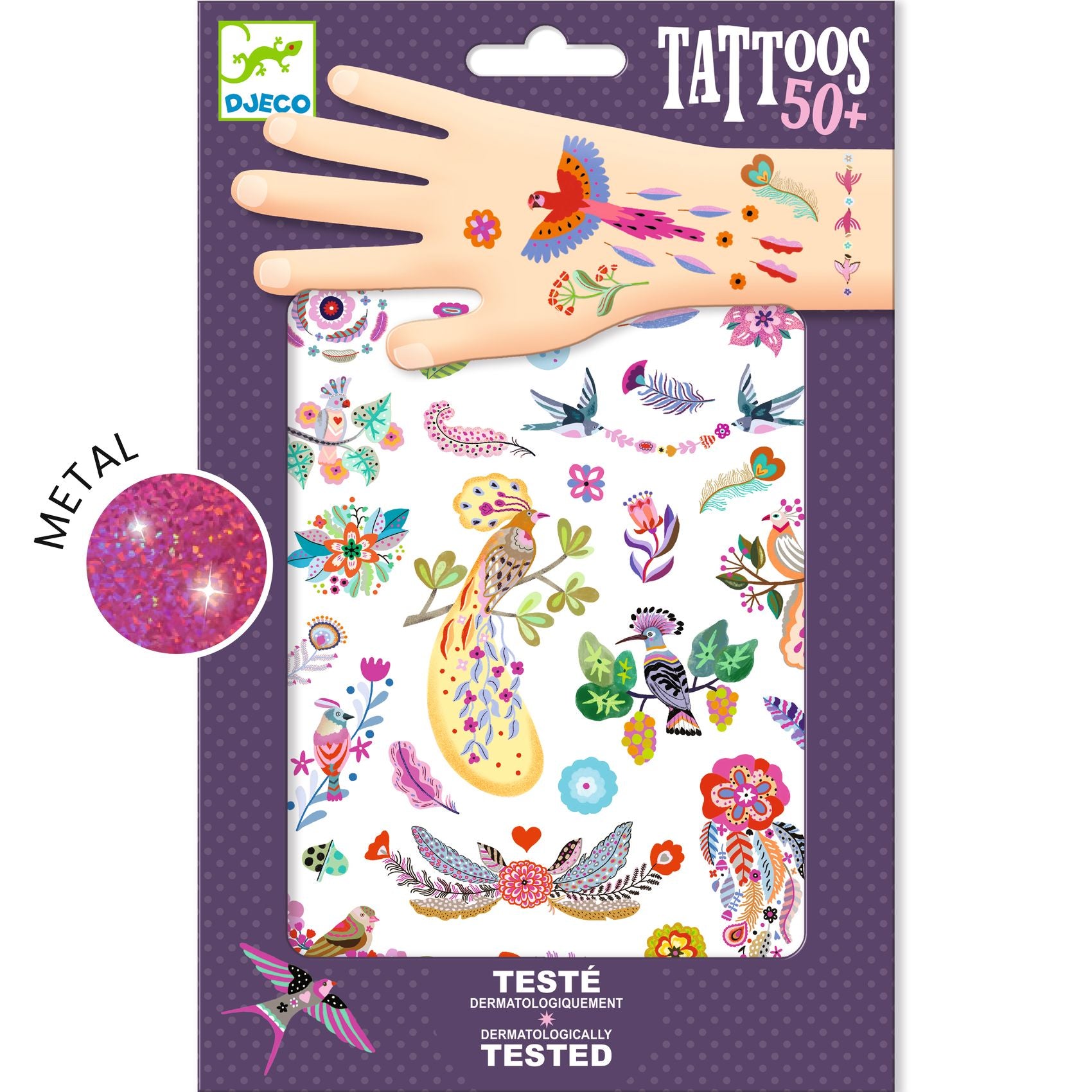 Tatuaggi Temporanei - Piuma Colorata