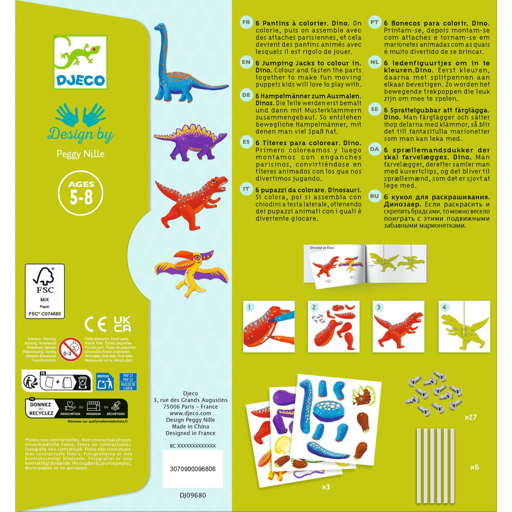 Kit Colora e Assembla - Dinosauri