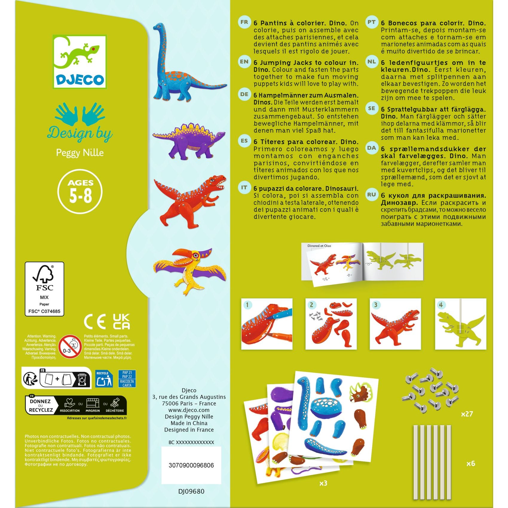 Kit Colora e Assembla - Dinosauri