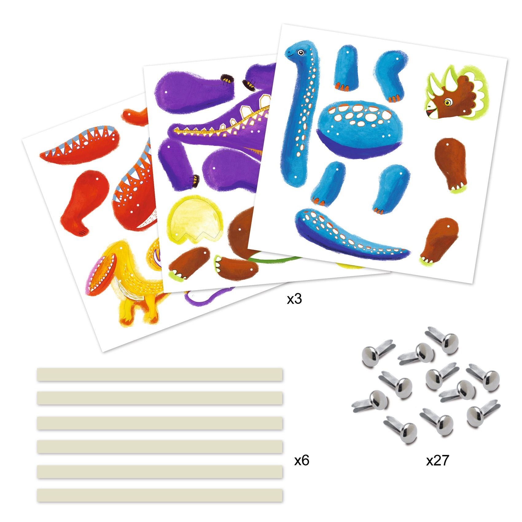 Kit Colora e Assembla - Dinosauri