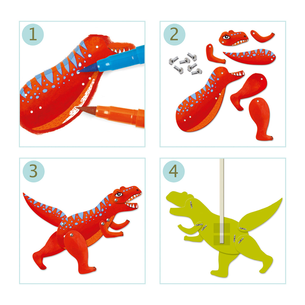 Kit Colora e Assembla - Dinosauri