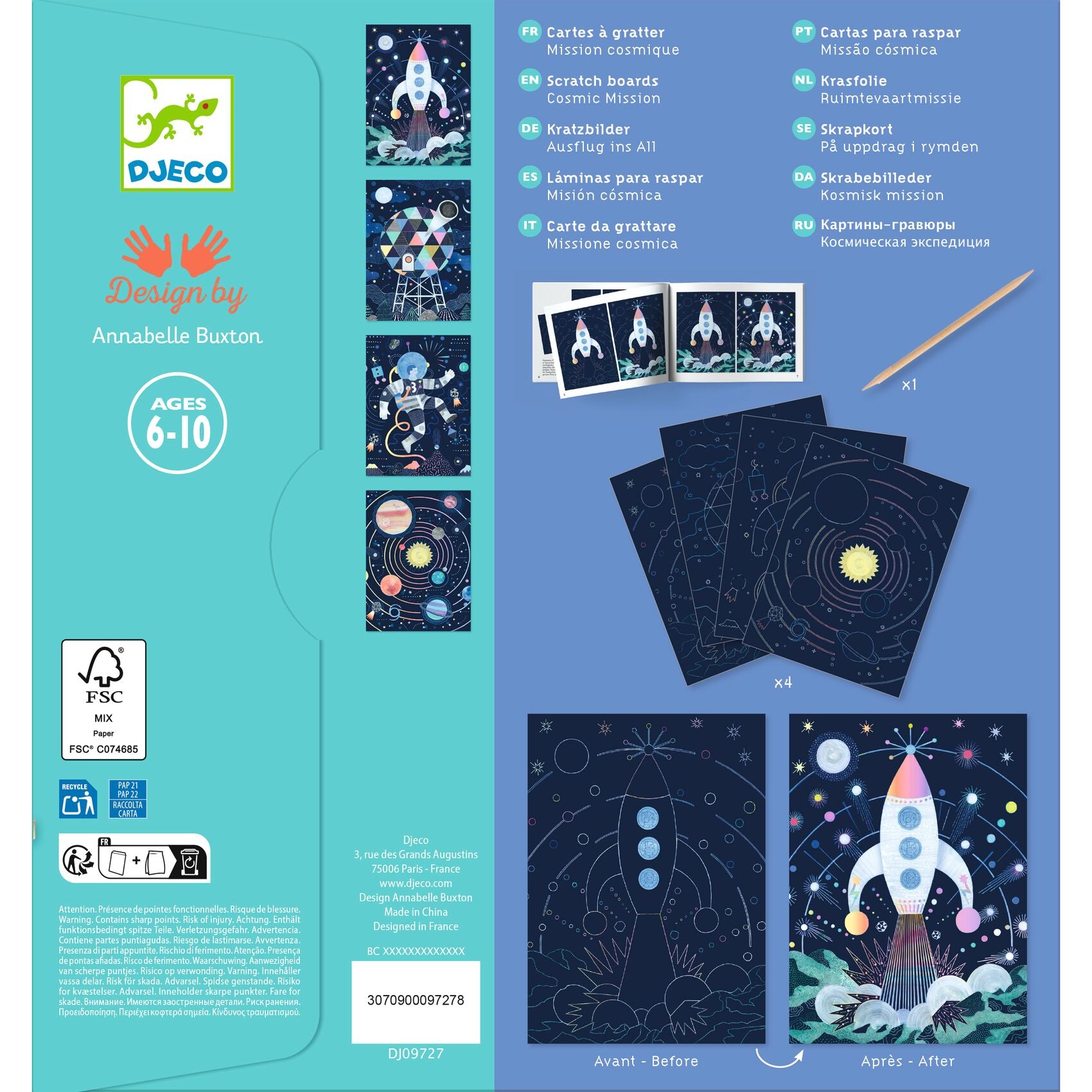 Carte da grattare - missione spaziale - Djeco