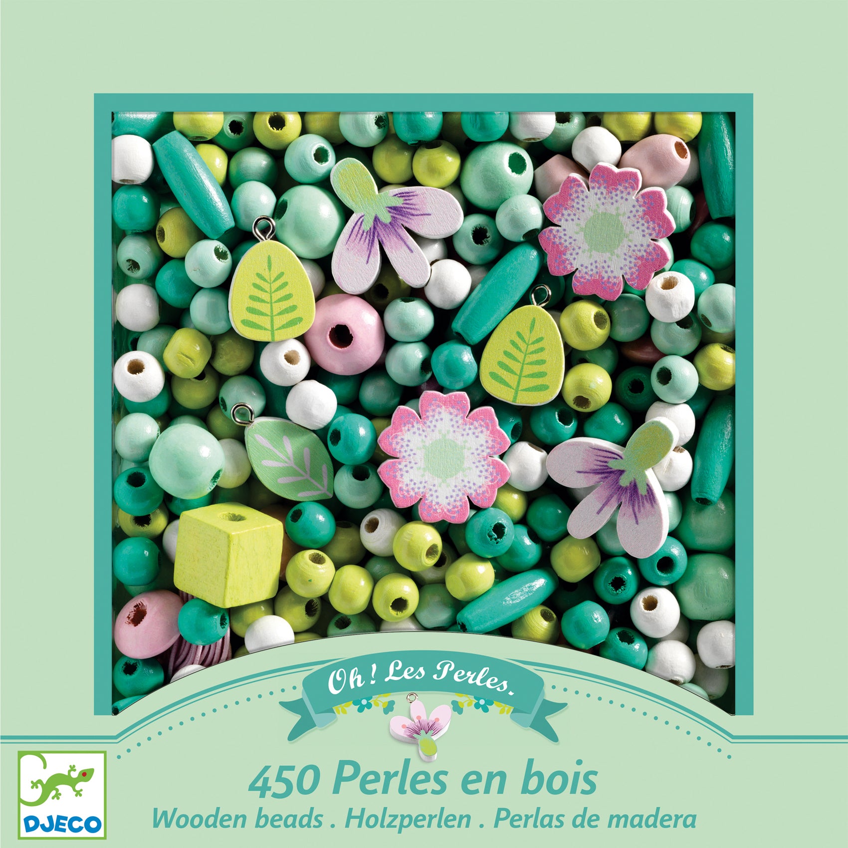 Perline In Legno - Foglie e Fiori