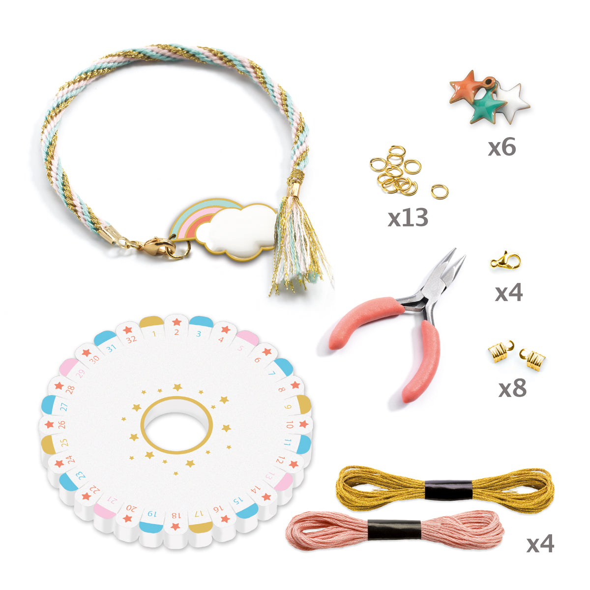 Kit Bracciali Kumihimo - Celeste - Djeco - immagine 4