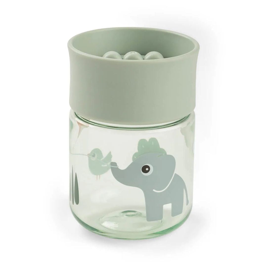 Tazza da Apprendimento con Bordo per Bere a 360° - Antigoccia - Elefante Verde