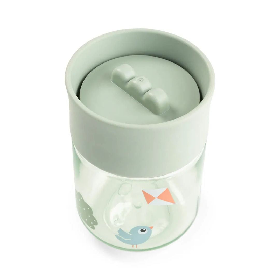 Tazza da Apprendimento con Bordo per Bere a 360° - Antigoccia - Elefante Verde