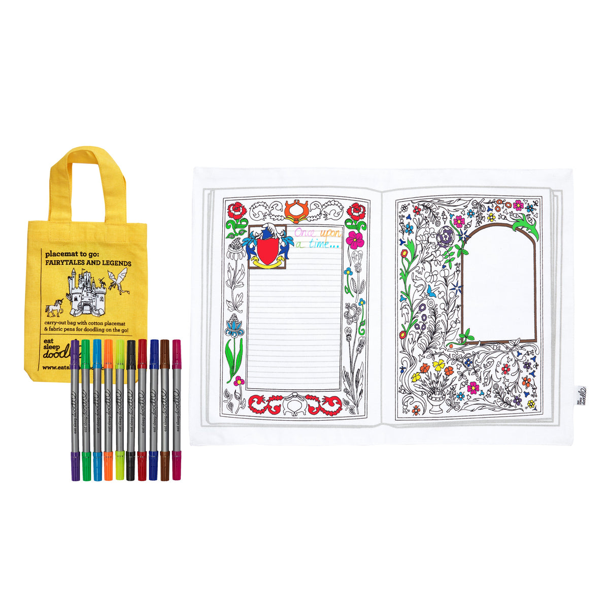Tovaglietta 33 x 47 cm Con 10 Pennarelli Lavabili - Favole - Eatsleepdoodle - immagine 6