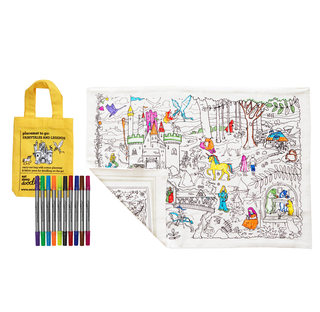 Tovaglietta 33 x 47 cm Con 10 Pennarelli Lavabili - Favole - Eatsleepdoodle - immagine 3