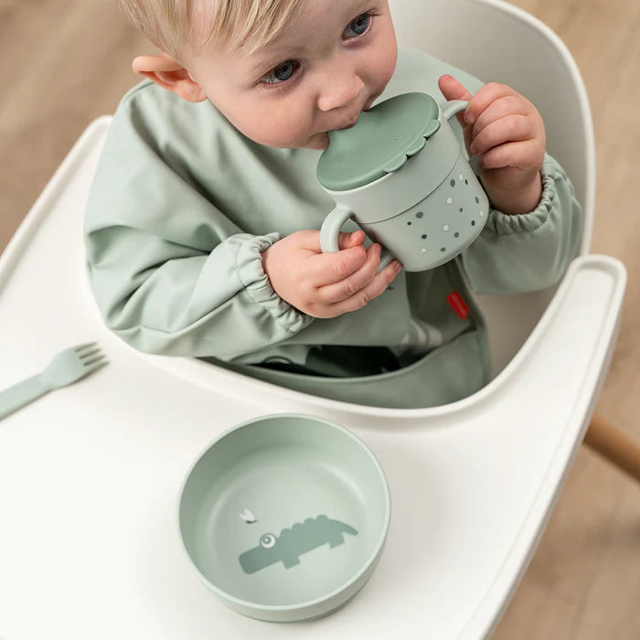 Ciotola In Plastica 100% PP Alimentare con Base Antiscivolo - Coccodrillo Verde