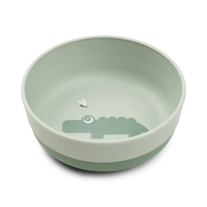 Ciotola In Plastica 100% PP Alimentare con Base Antiscivolo - Coccodrillo Verde