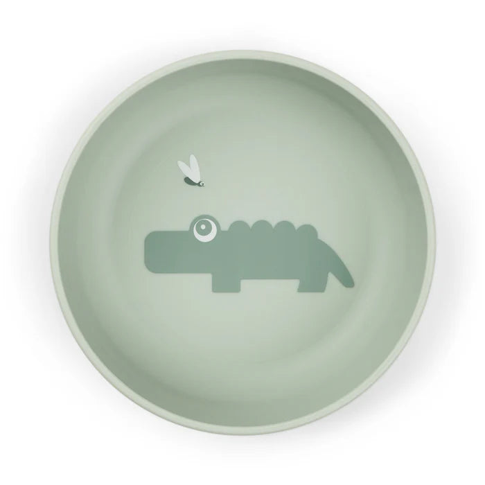 Ciotola In Plastica 100% PP Alimentare con Base Antiscivolo - Coccodrillo Verde