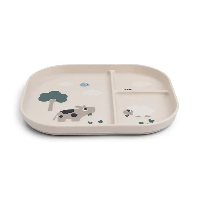 Piatto A Scomparti In Plastica 100% PP Alimentare con Base Antiscivolo - Sabbia