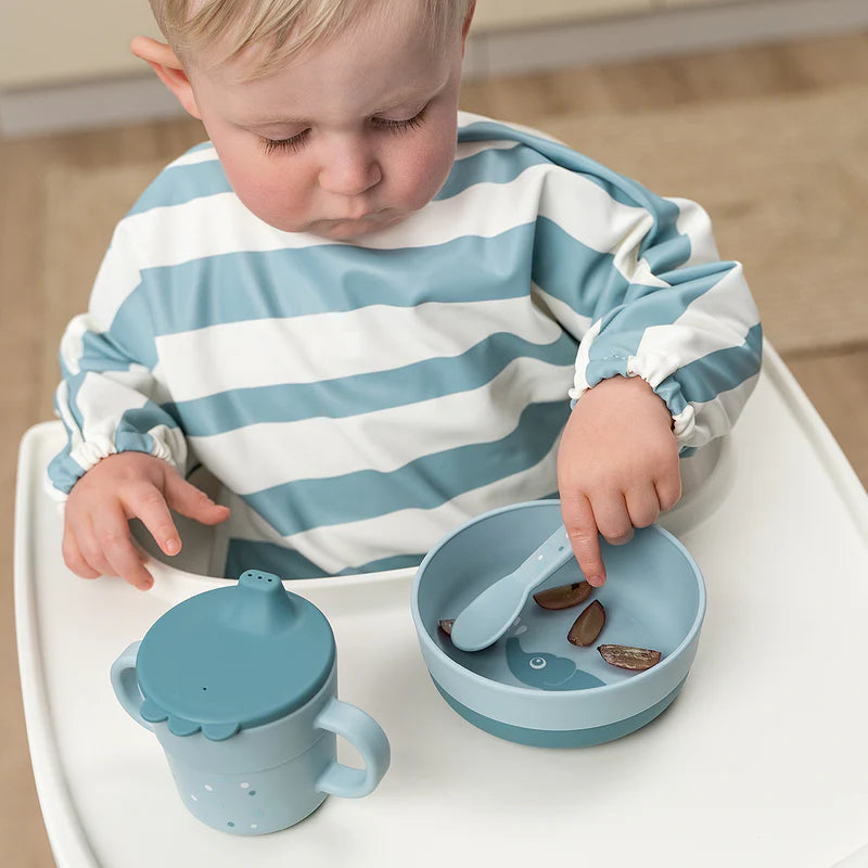 Set Posate  Da Apprendimento 100% PP Alimentare - Dots Blu