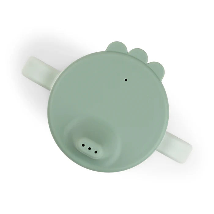 Bicchiere Con Tappo Con Beccuccio e Manici - Dots Verde