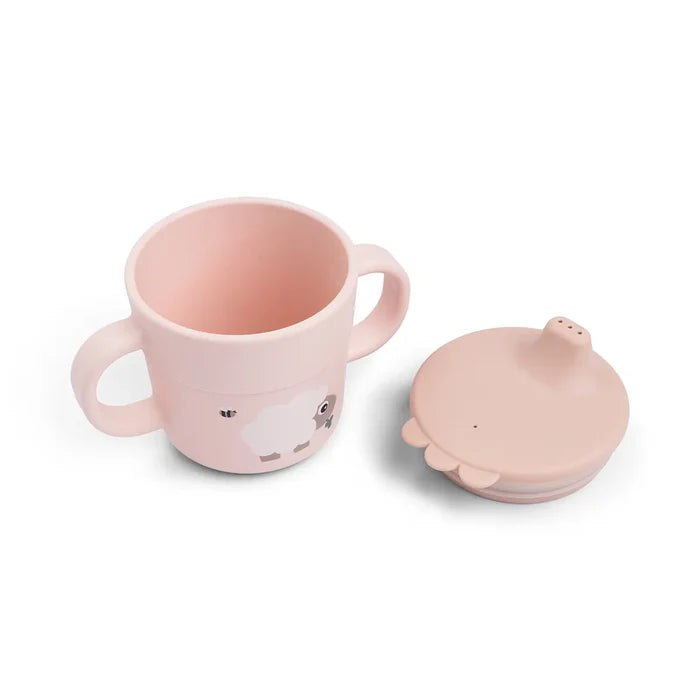 Bicchiere Con Tappo Con Beccuccio e Manici - Cipria