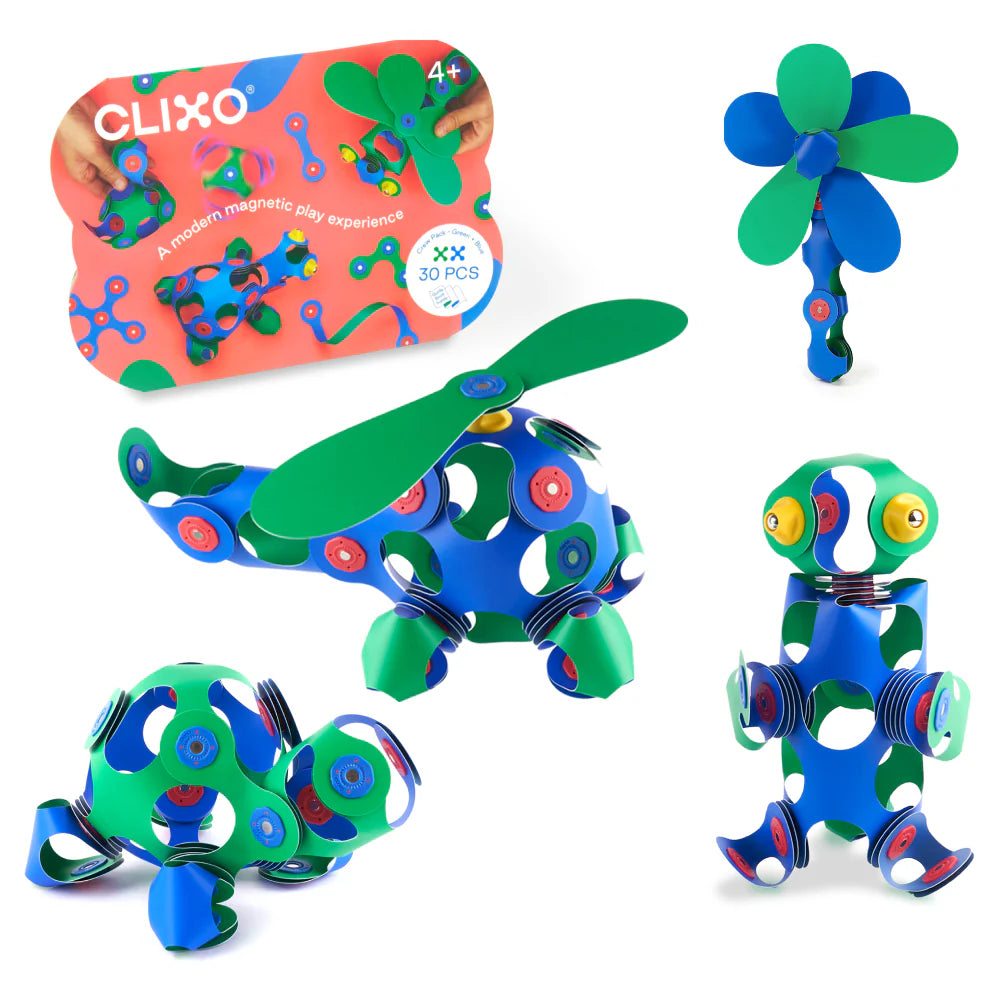 Crew Pack 30 pezzi blu/verde - gioco magnetico STEAM - taglia unica - Clixo