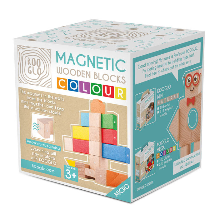 Mini Set Blocchi Magnetici Di Legno - 17 Pezzi