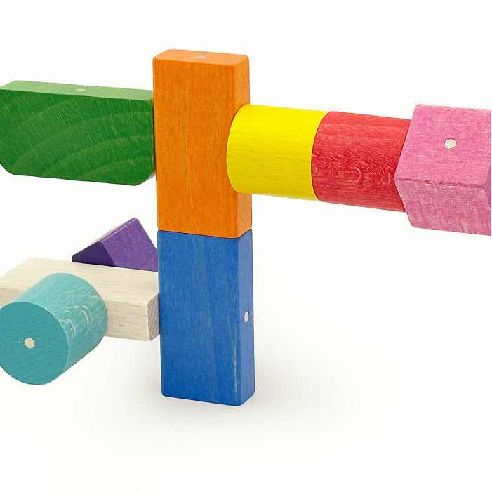 Mini Set Blocchi Magnetici Di Legno - 50 Pezzi