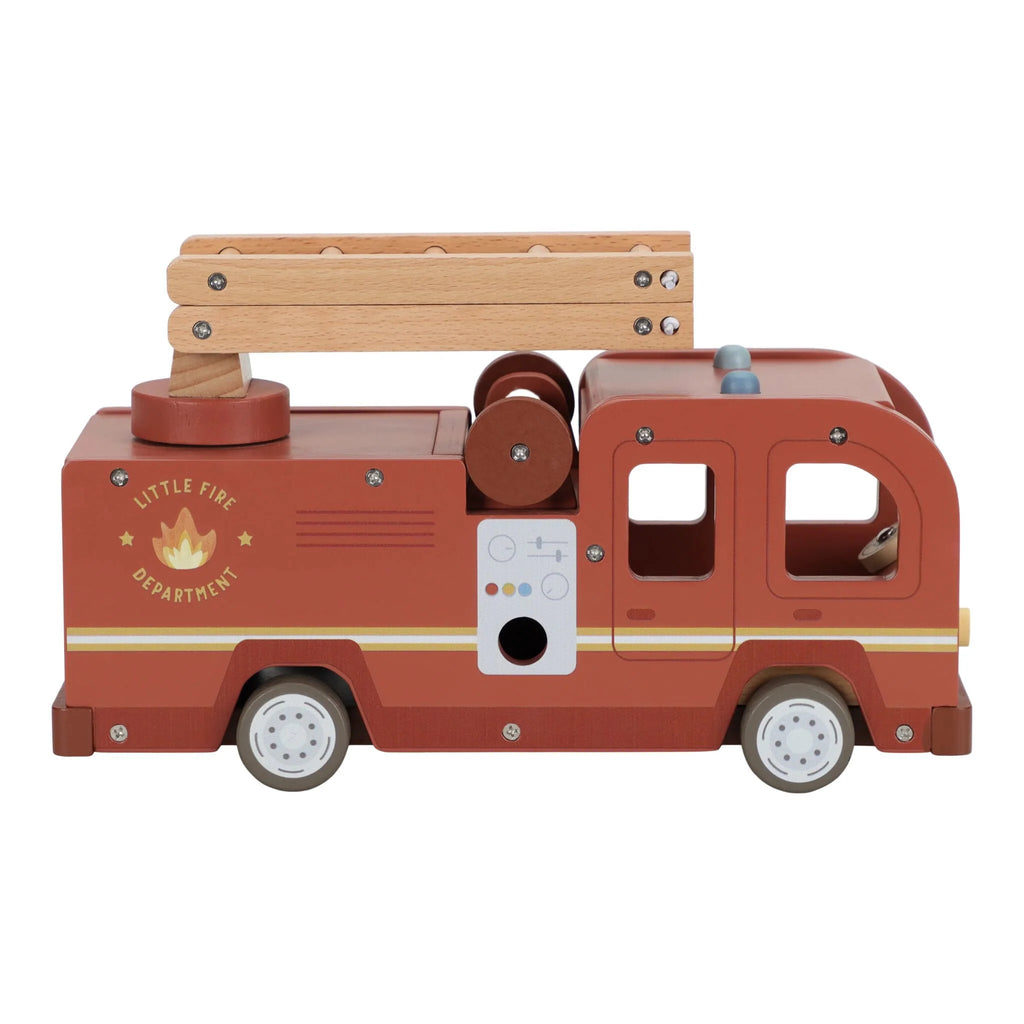Camion Grande Dei Pompieri Con Personaggi In Legno