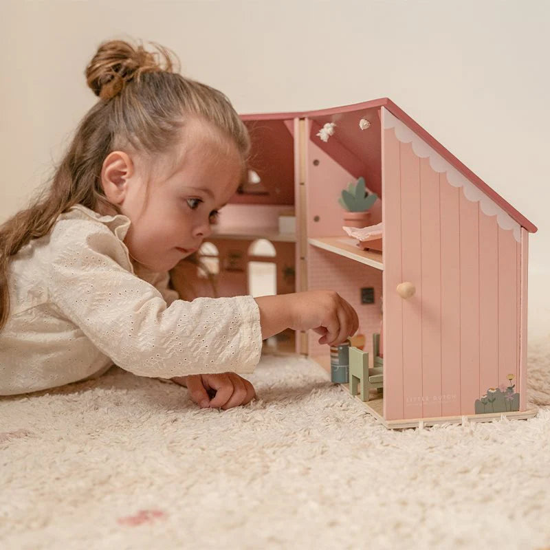 Casa Delle Bambole Portatile In Legno