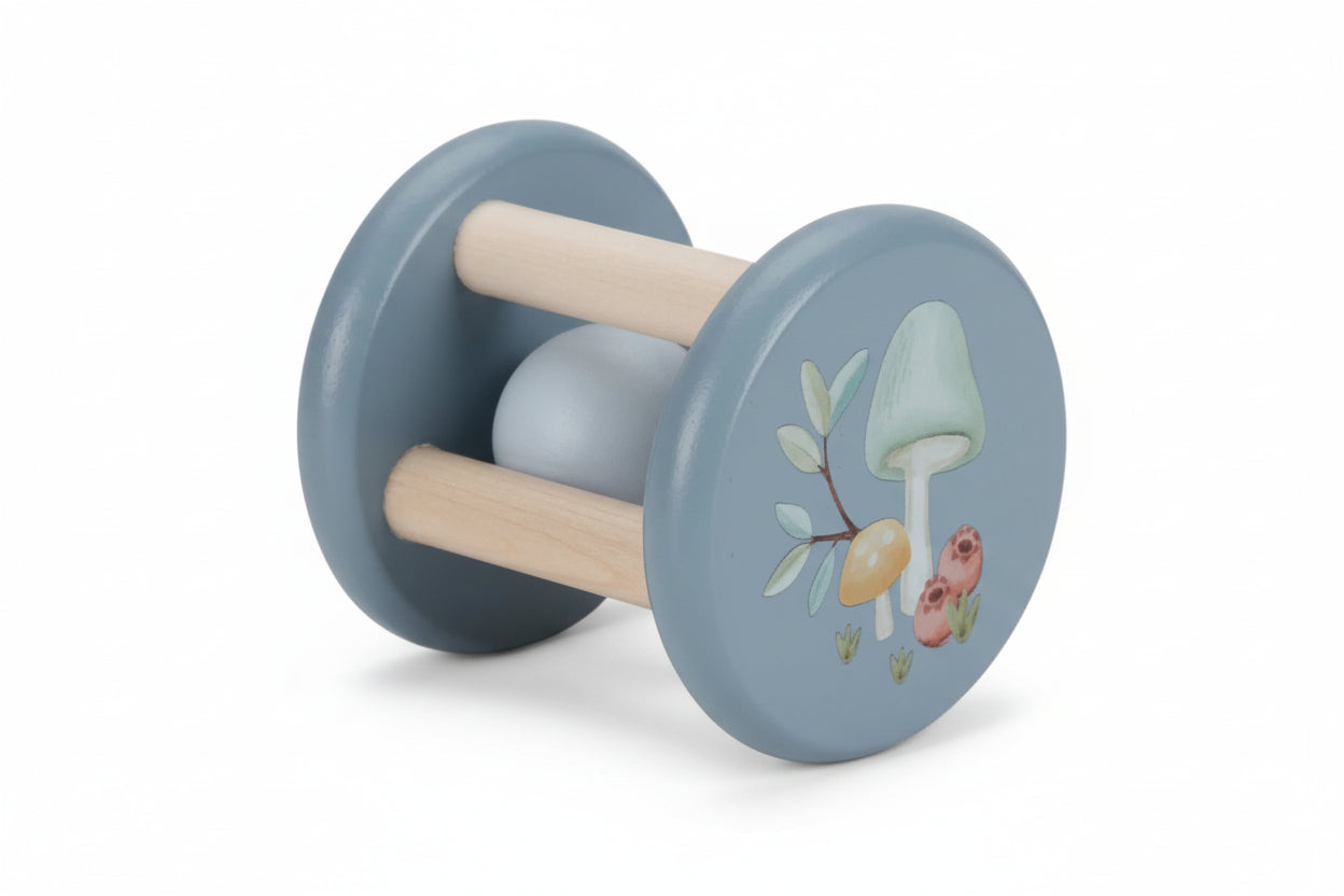 Sonaglio A Rullo In Legno - Forest Friends - Blu
