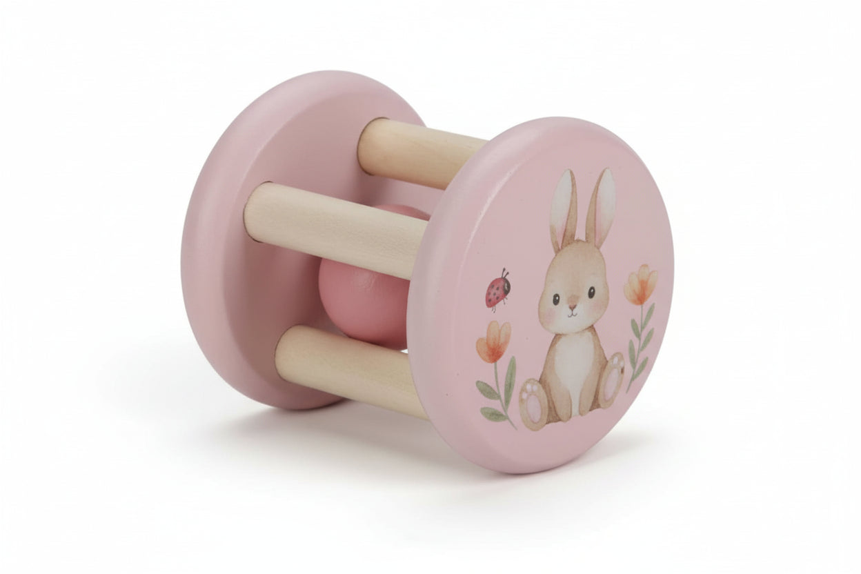 Sonaglio A Rullo In Legno - Fairy Garden - Rosa