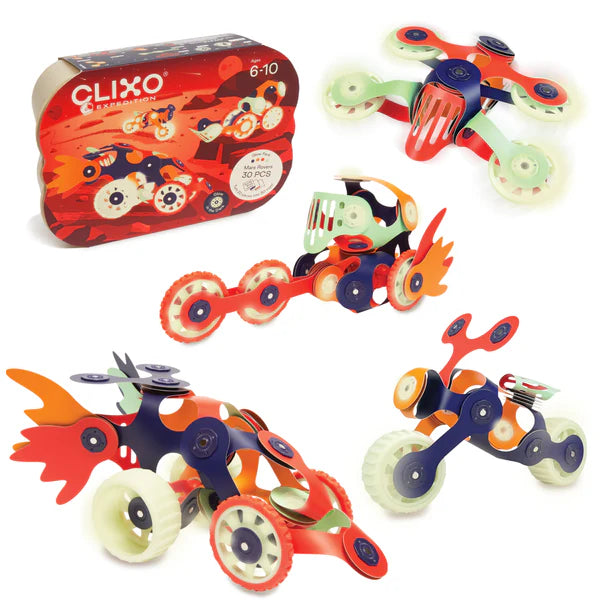 Mars Rovers Glow in the Dark – 29 pezzi, gioco magnetico STEAM - Clixo