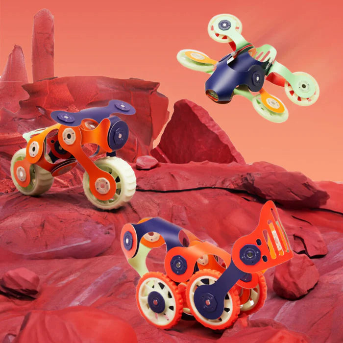 Mars Rovers Glow in the Dark – 29 pezzi, gioco magnetico STEAM - Clixo