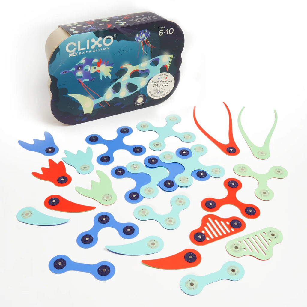 Gioco Magnetico STEAM 24 pezzi - Ocean Creatures Glow In The Dark