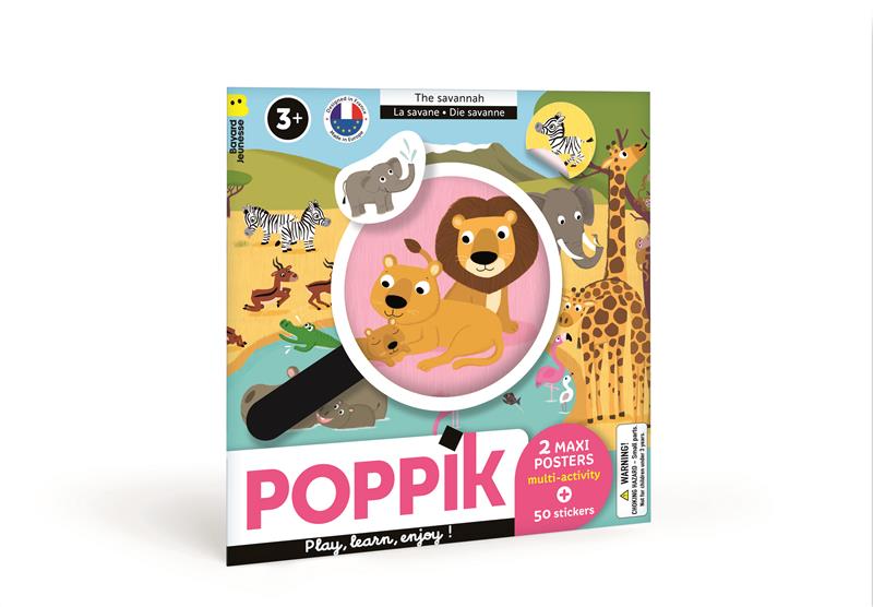 2 Maxi Poster Multi Attività + 50 Stickers - La Savana