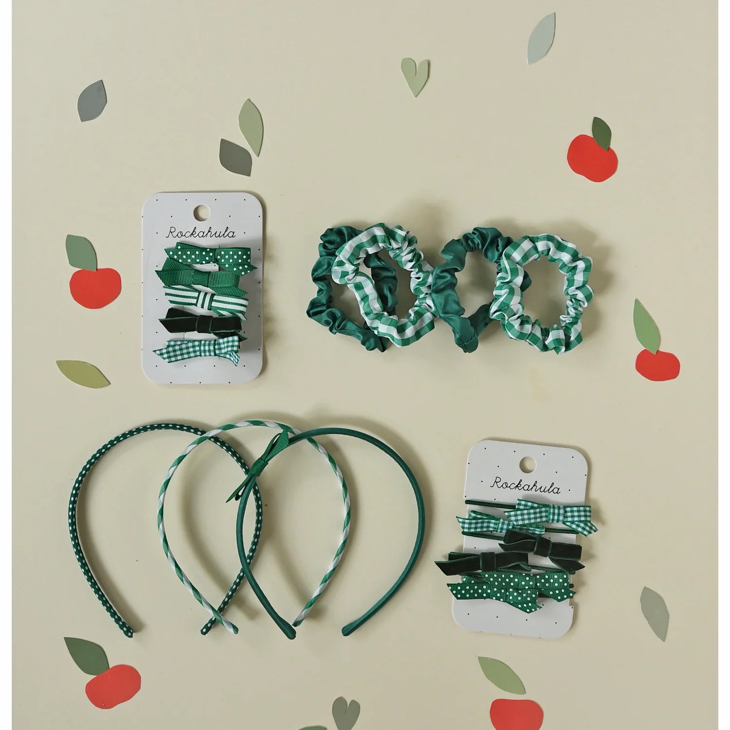 Scrunchies - Quadretti & Raso Verde