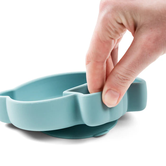 Piatto A Scomparti In Silicone Con Ventosa - Uccellino Blu
