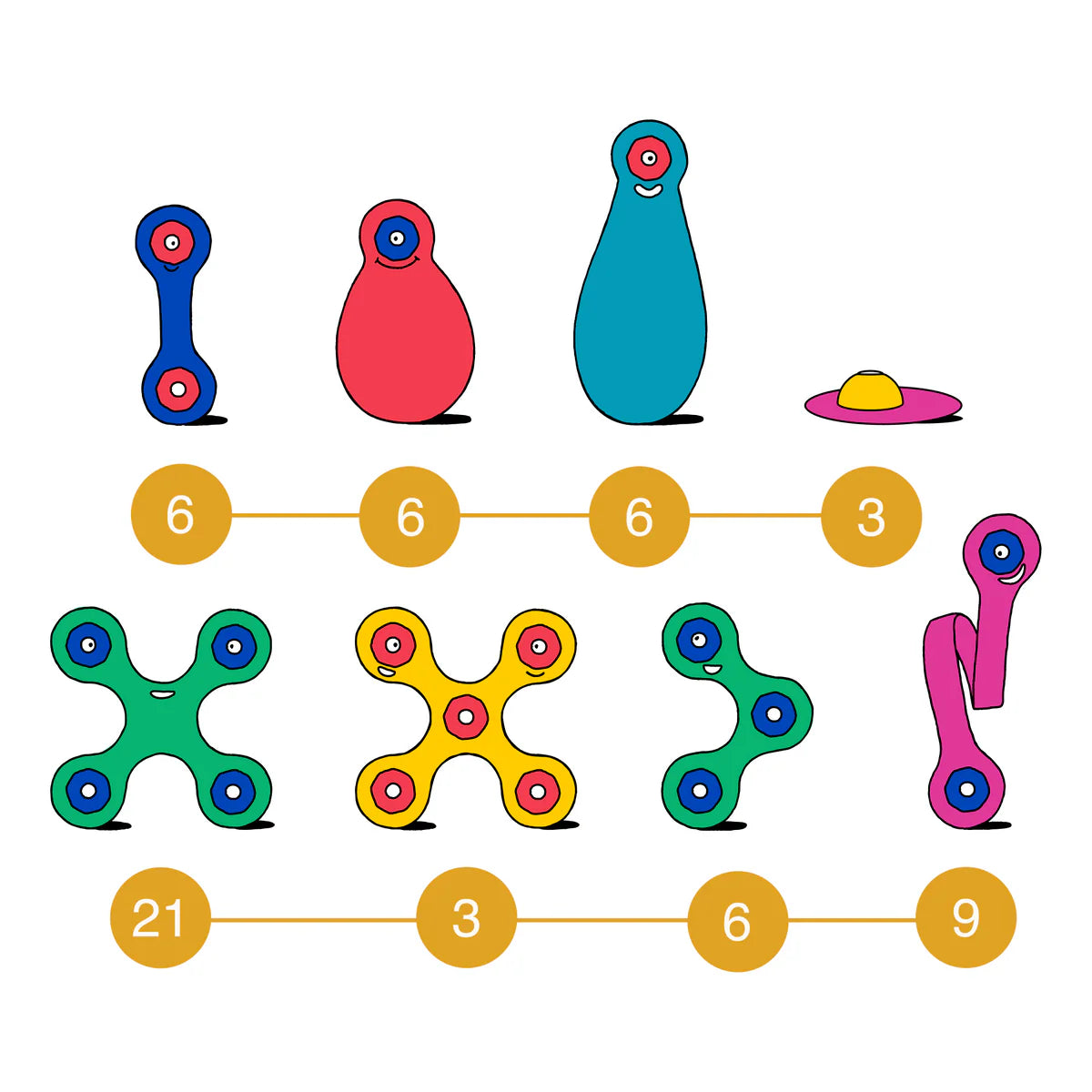 Gioco Magnetico STEAM 60 pezzi - Rainbow