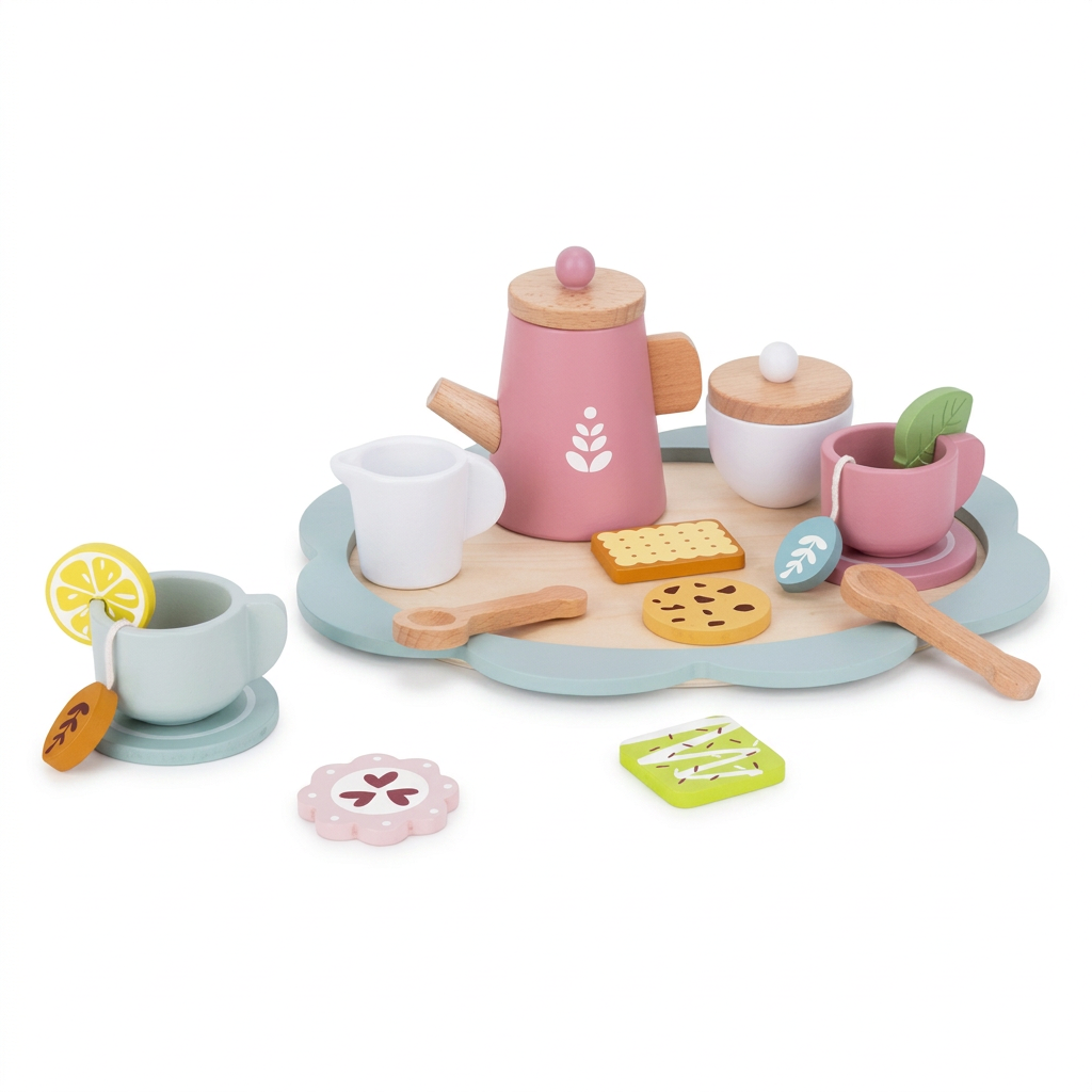 Set da Tè in Legno - 21 Pezzi - Tooky Toy