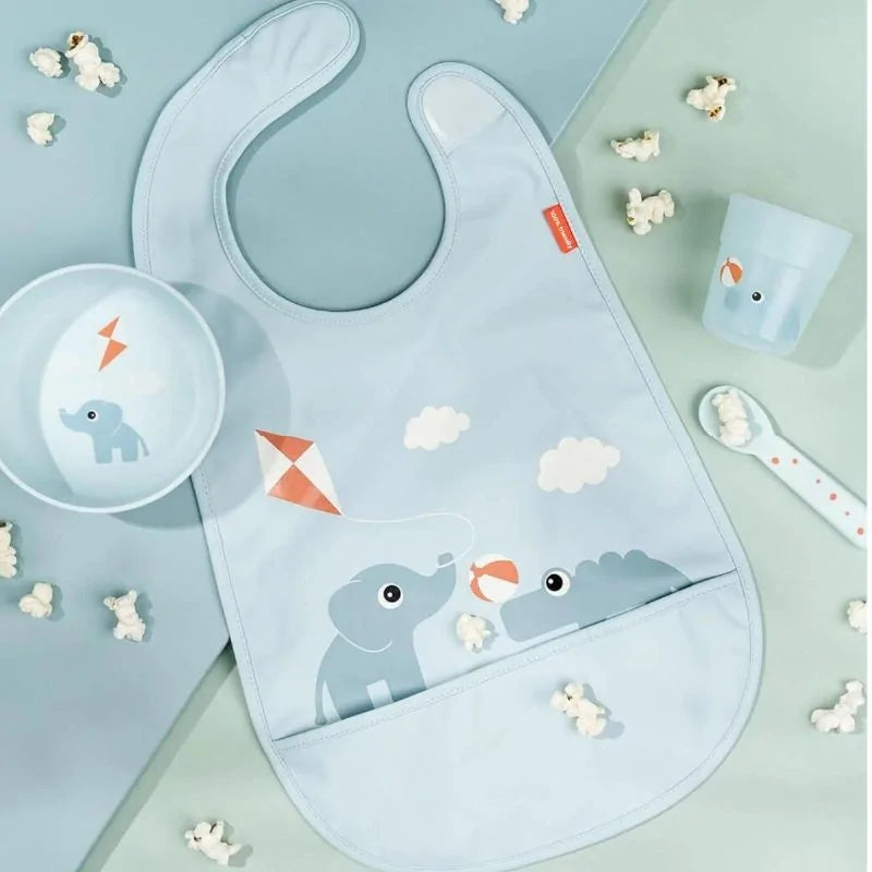 Set Pappa In Plastica 100% PP Alimentare con Base Antiscivolo - Azzurro