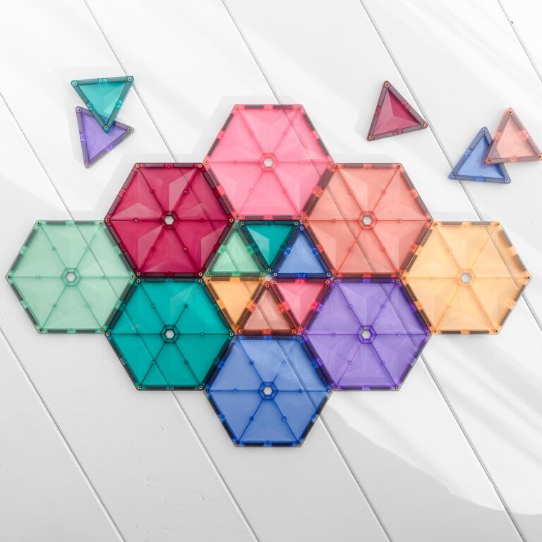 Tessere Magnetiche - 40 Pezzi - Pastello Geometry - 100% Plastica ABS Atossica