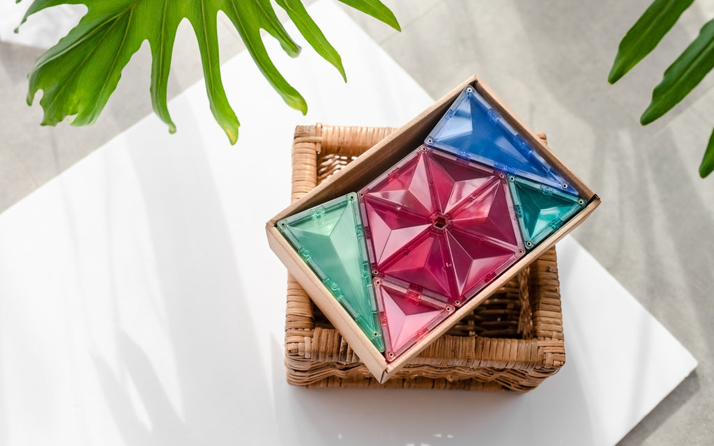 Tessere Magnetiche - 40 Pezzi - Pastello Geometry - 100% Plastica ABS Atossica