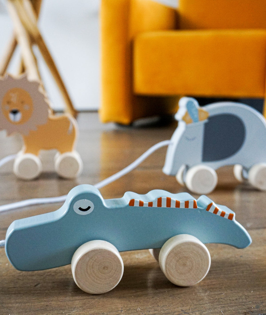 Giocattolo da Trainare In Legno - Coccodrillo -
