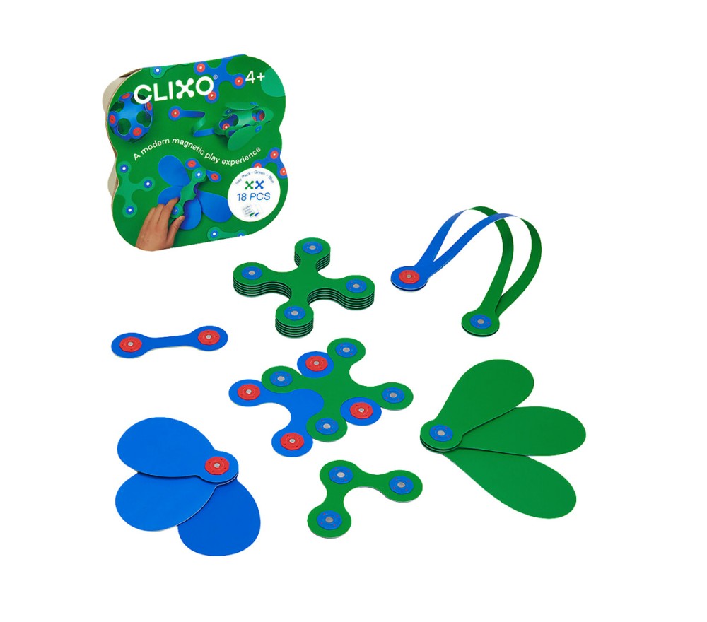 Gioco Magnetico STEAM 18 pezzi - Verde/Blu