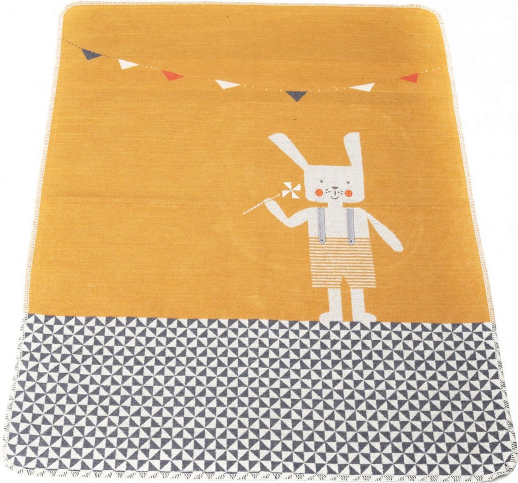 Coperta Flanella - Coniglietto Ocra - David Fussenegger - immagine 2