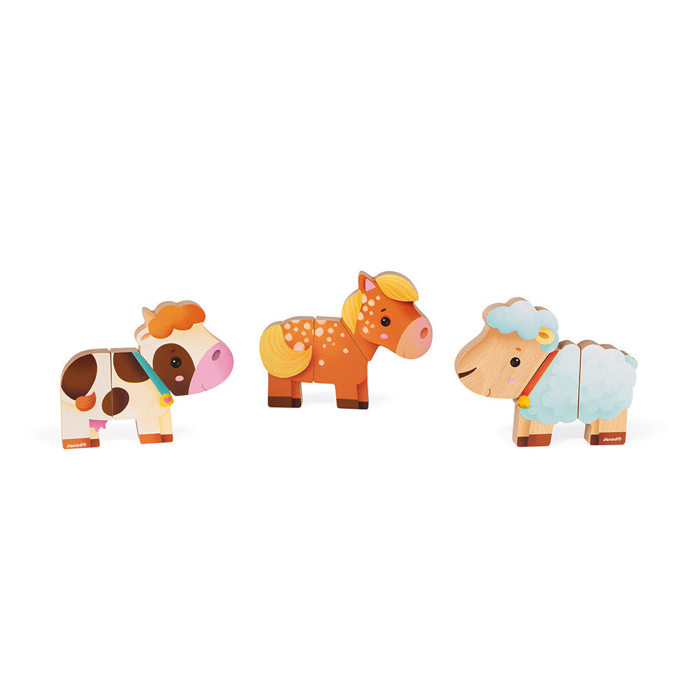 Gioco Magnetico In Legno - Funny Magnets Fattoria