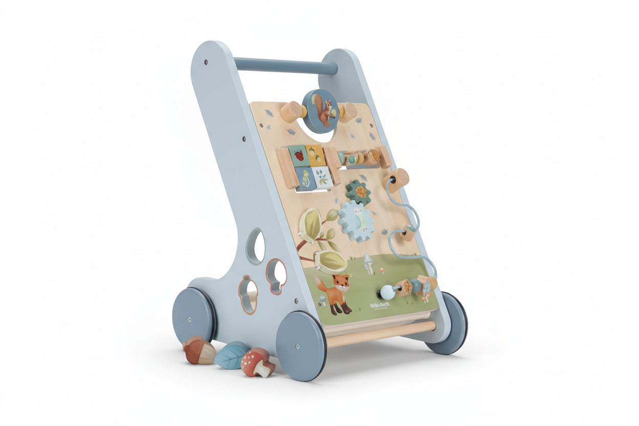 Carrellino Primi Passi Multi Attività In Legno - Forest Friends