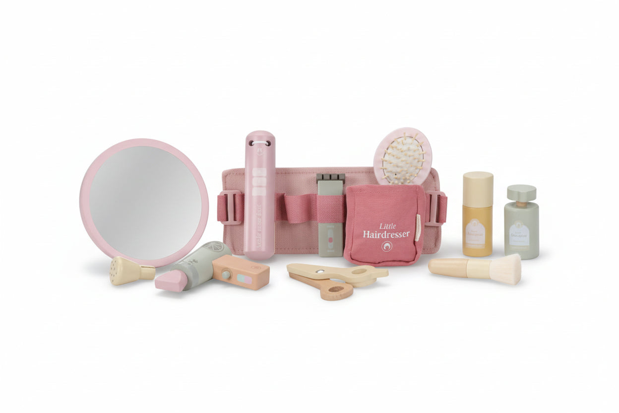Set Parrucchiera In Legno Con Cintura