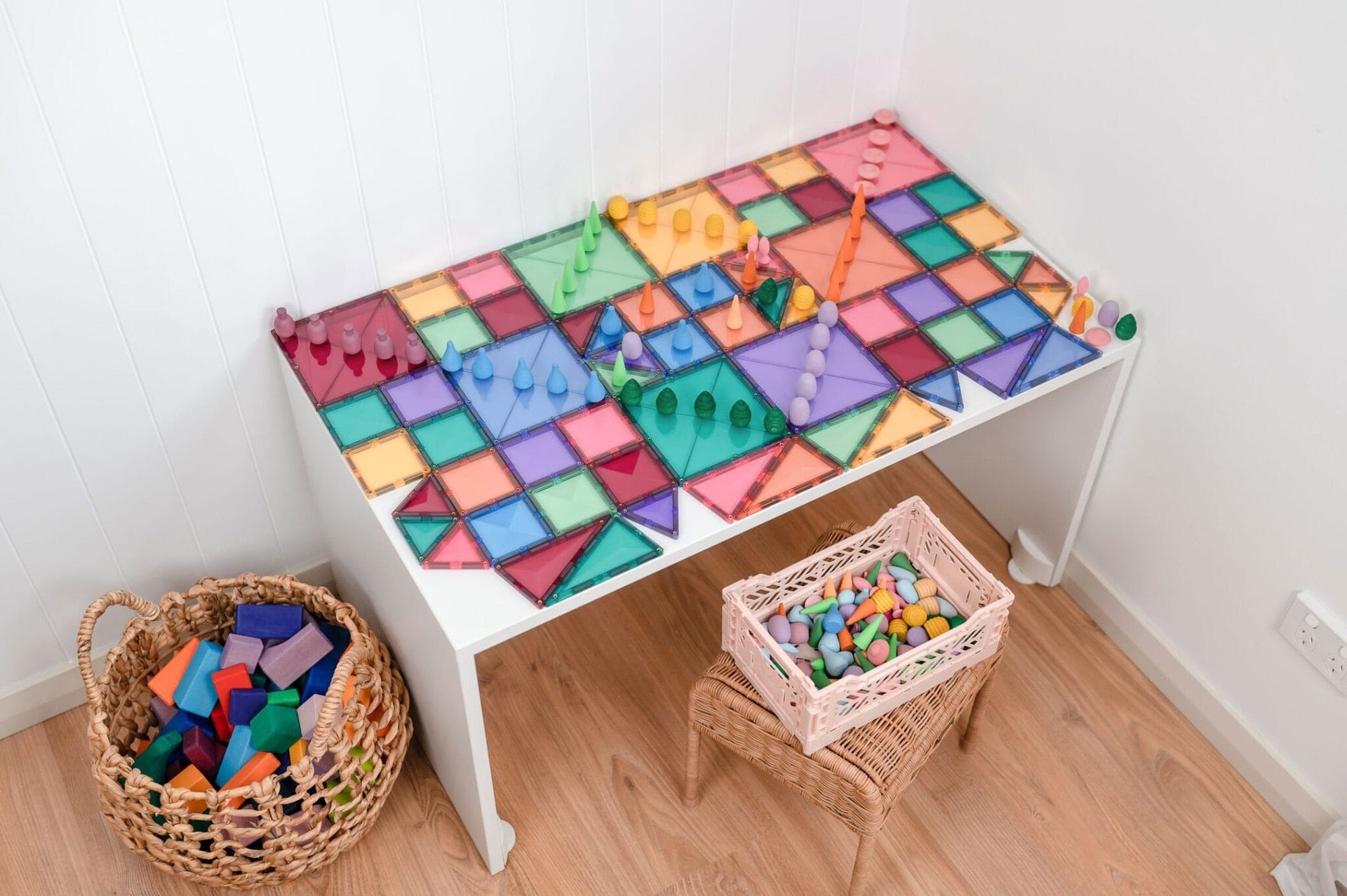 Tessere Magnetiche - 64 Pezzi - Pastello - 100% Plastica ABS Atossica