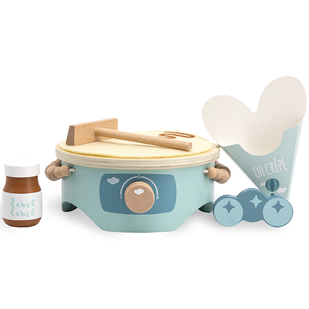 Set Per Crêpes In Legno - Blu
