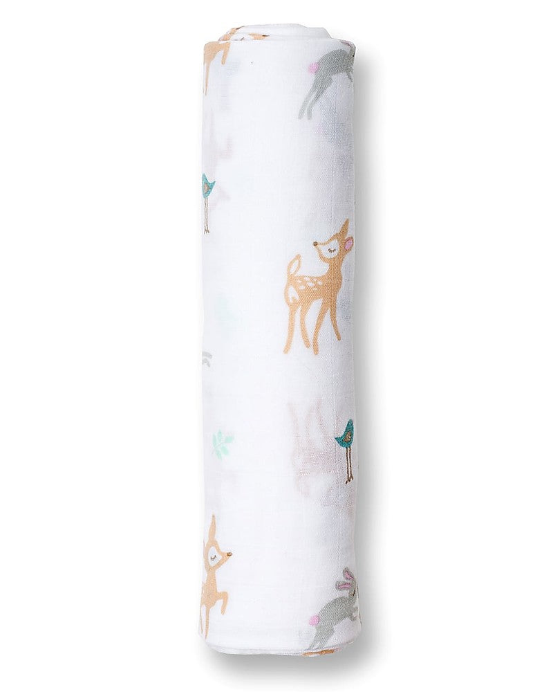 Mussola 100% Cotone - Swaddle - Cerbiatti E Coniglietti