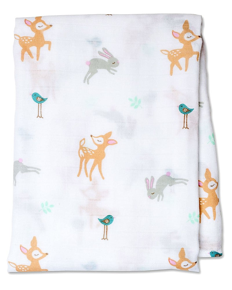 Mussola 100% Cotone - Swaddle - Cerbiatti E Coniglietti
