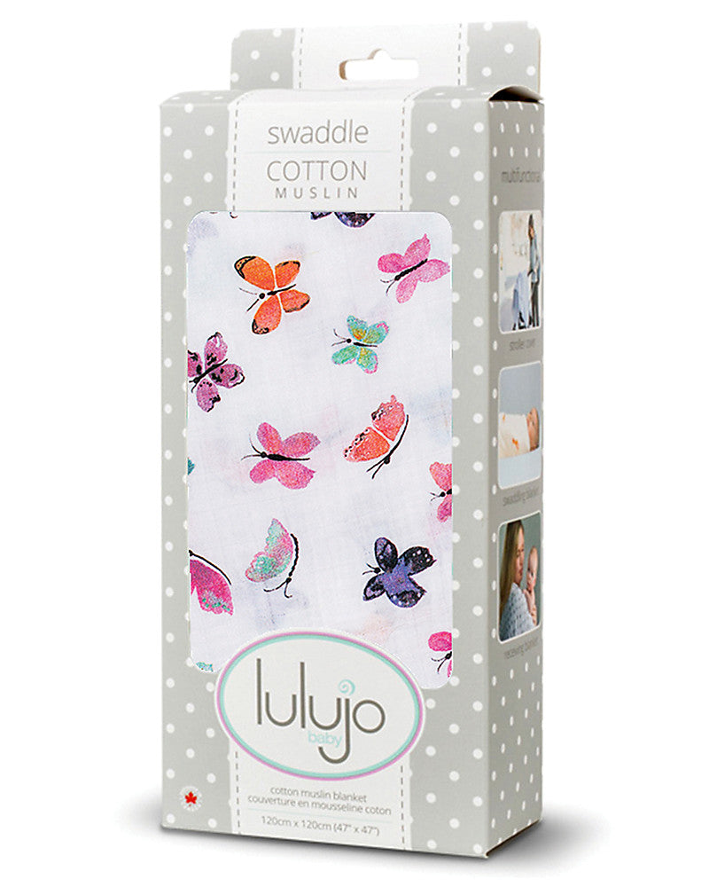 Mussola 100% Cotone - Swaddle - Farfalle