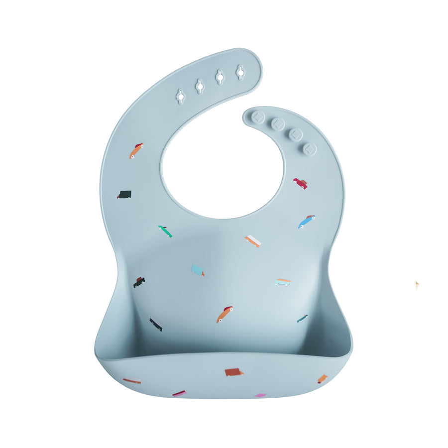 Bavaglino In Silicone Con Tasca - Macchinine