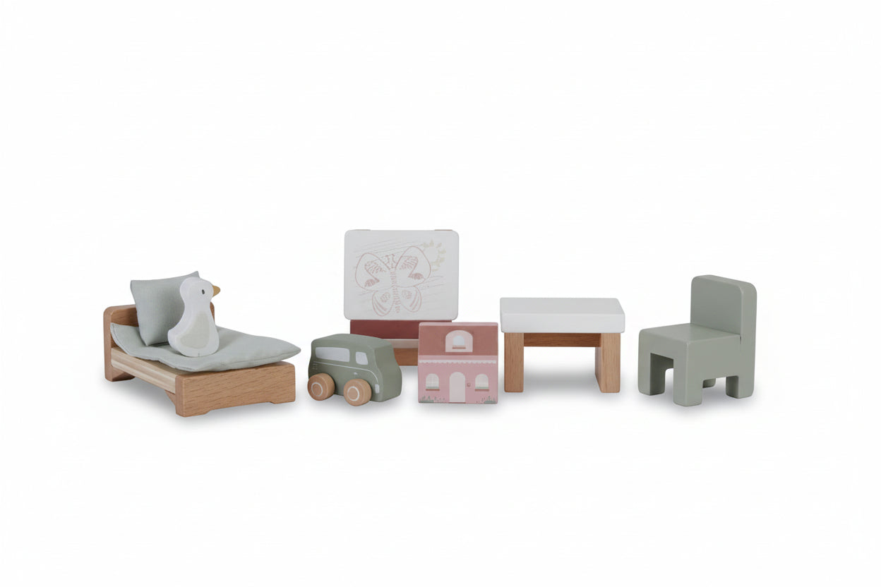 Set Mobili Cameretta In Legno Per Casa Delle Bambole